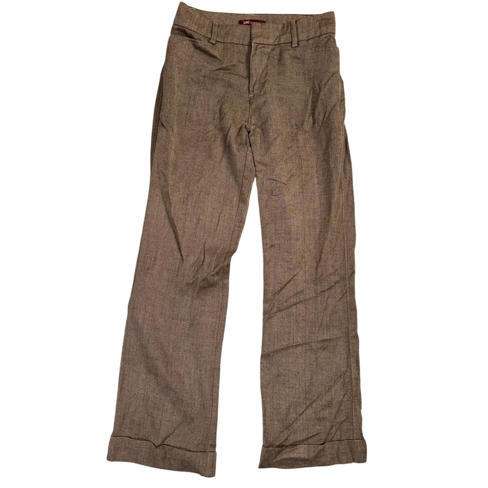 Lee Riveted Ultra Khakis Herringbone Womens 8M Tan Wide Leg Career Brown Pants